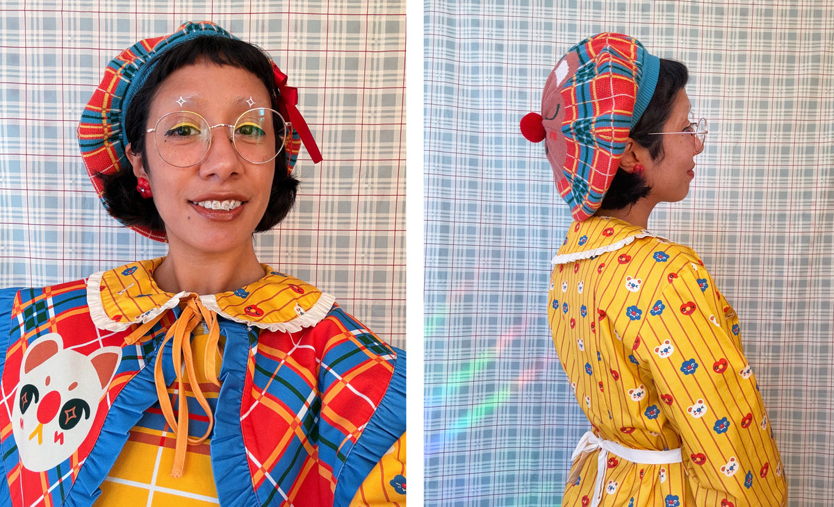 Beary Plaid! - Knit Beret