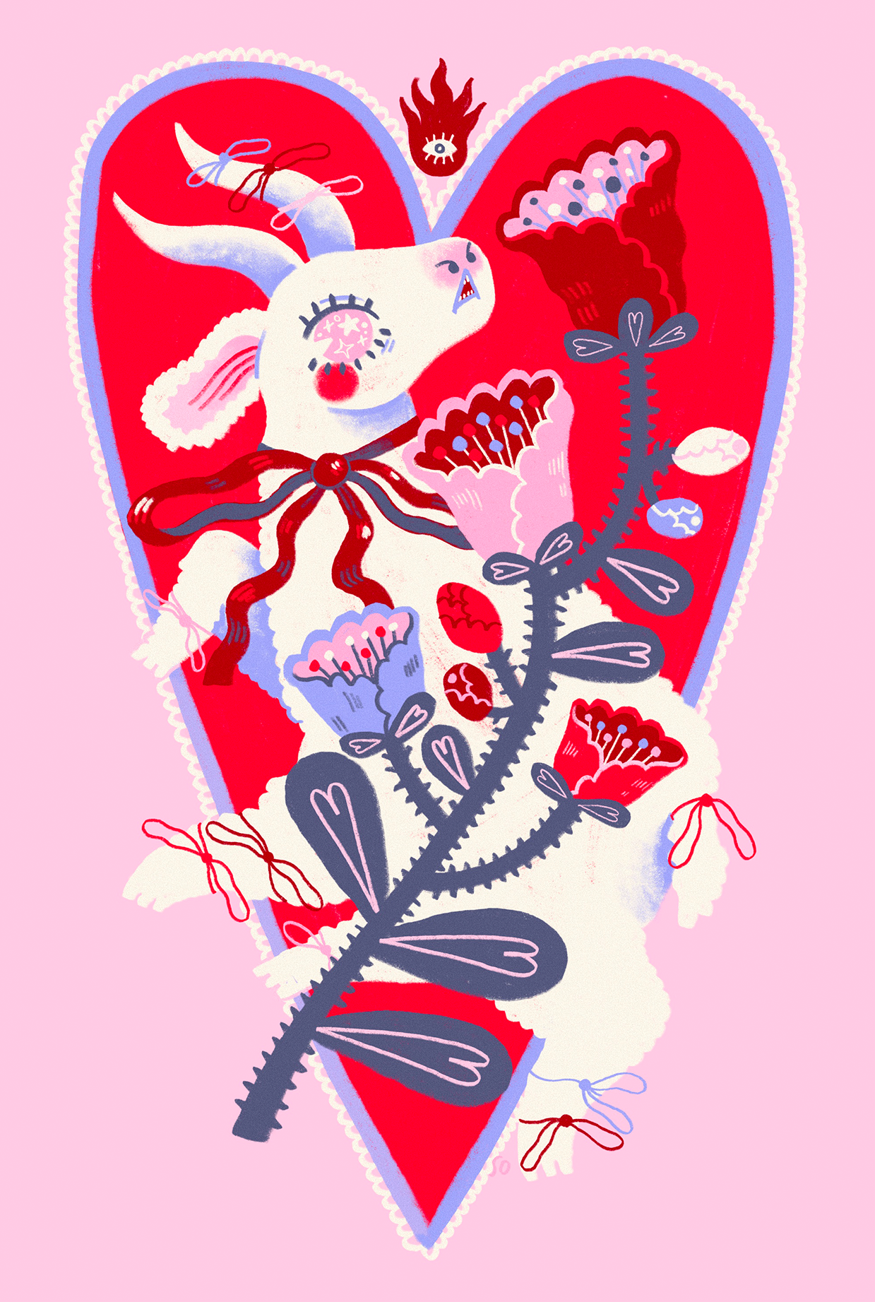 Goat In Love - Postcard