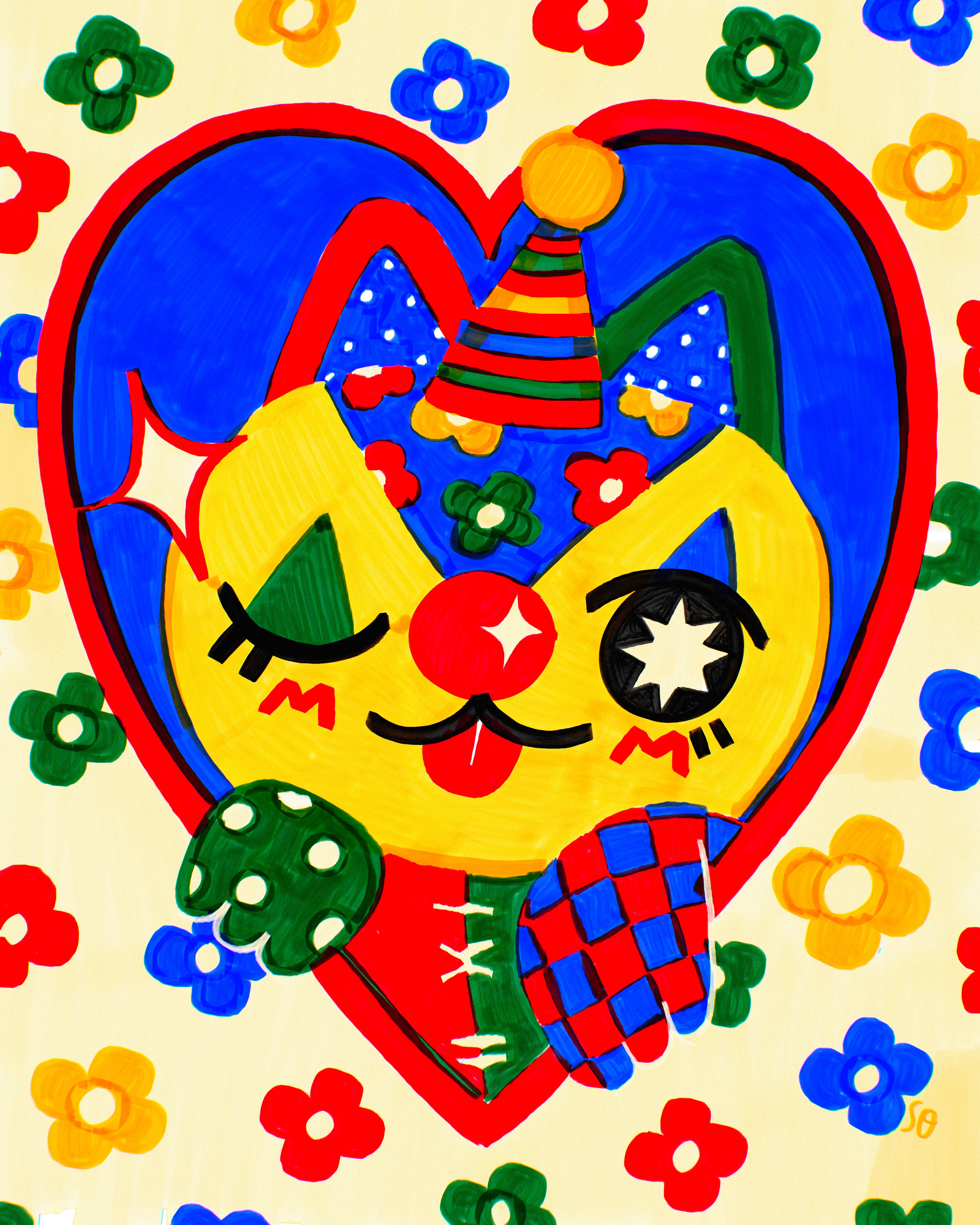 Clown Cat! Print