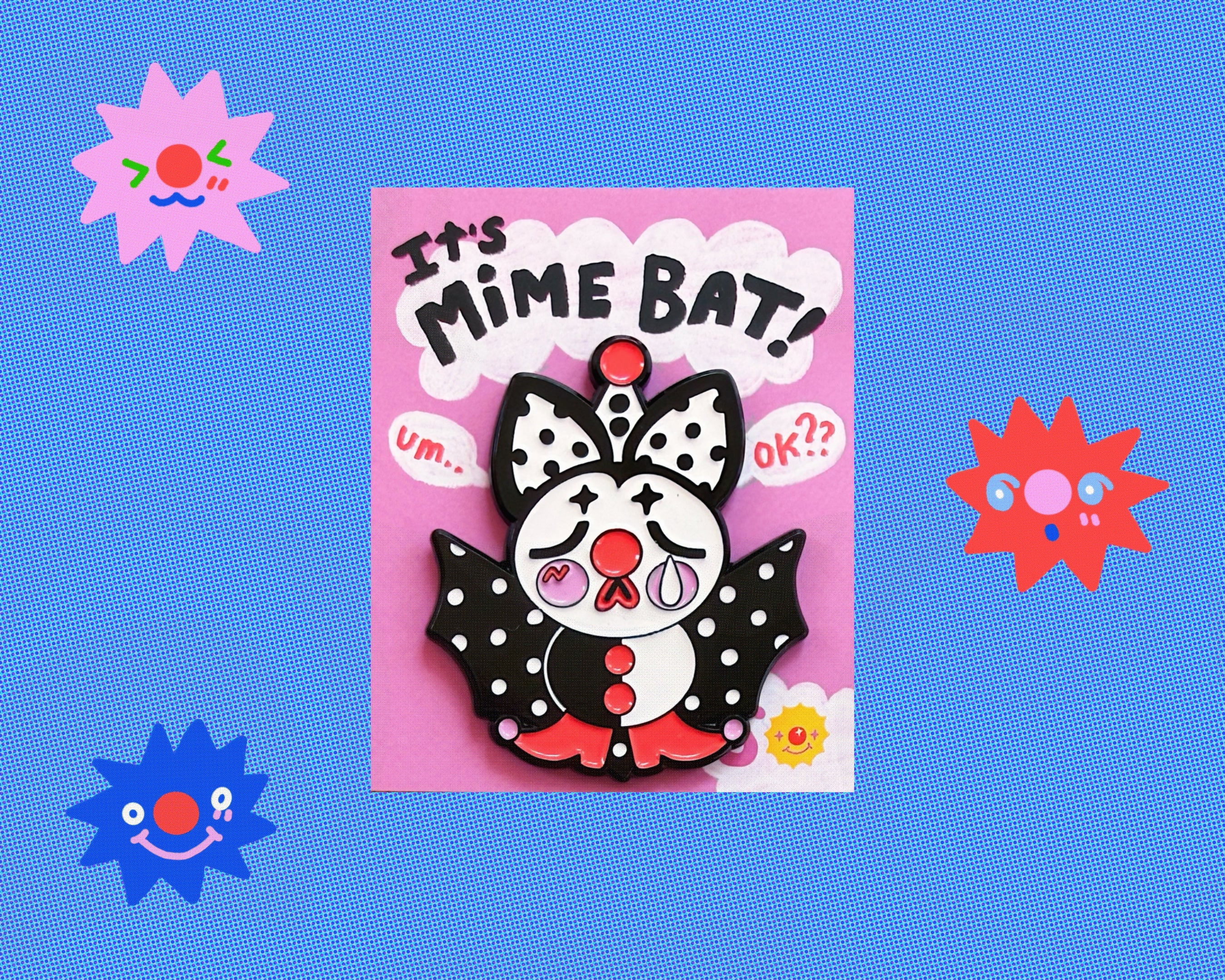 Mime Bat Pin