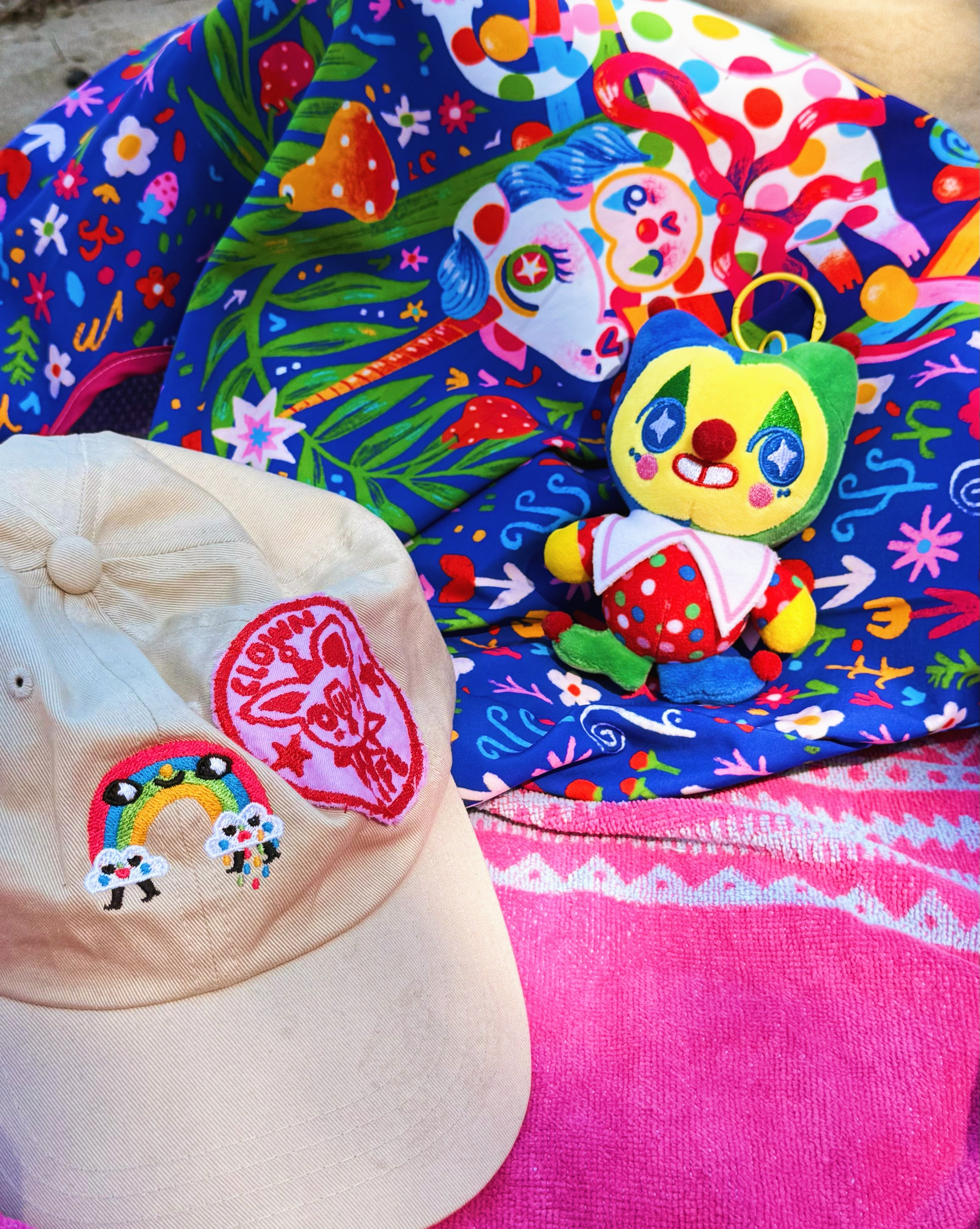 Clown Cat Plush Keychain !