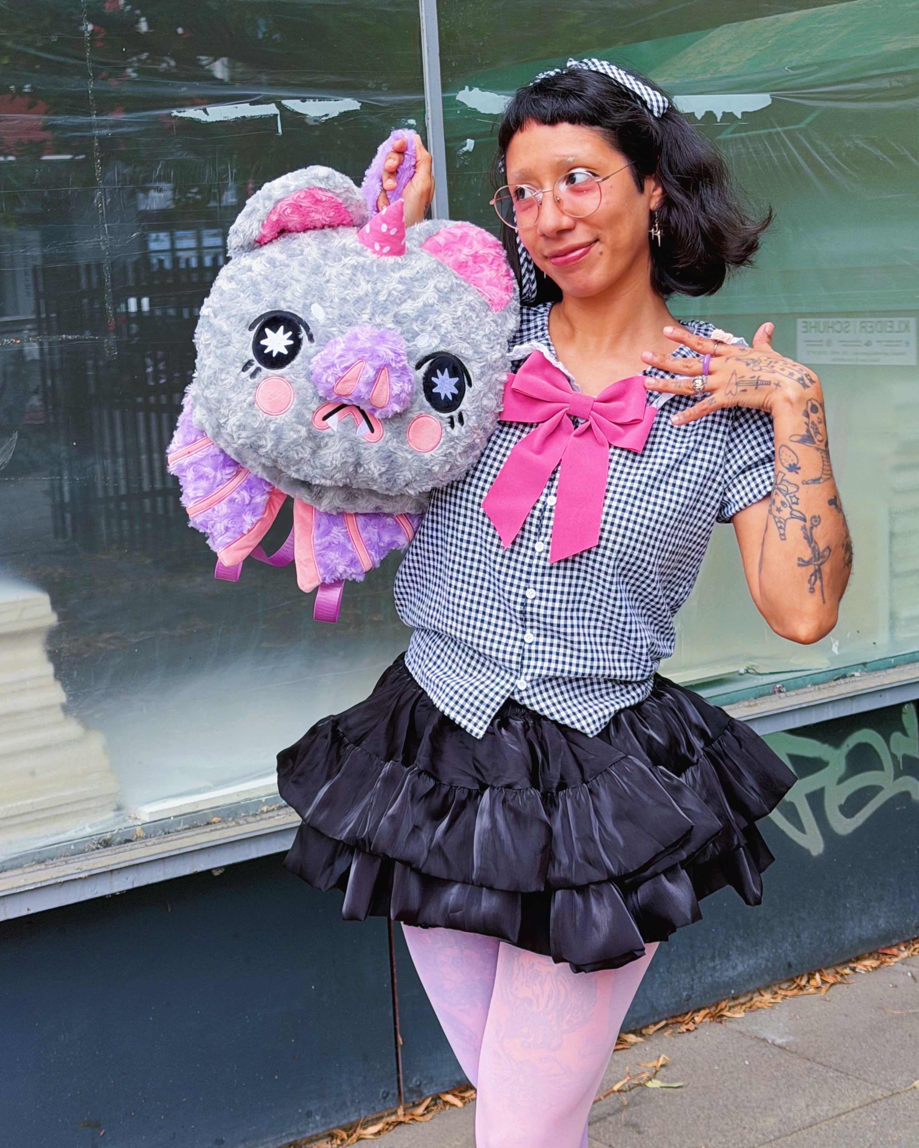 Grumpy Bat Plush Backpack! - GRADE B!