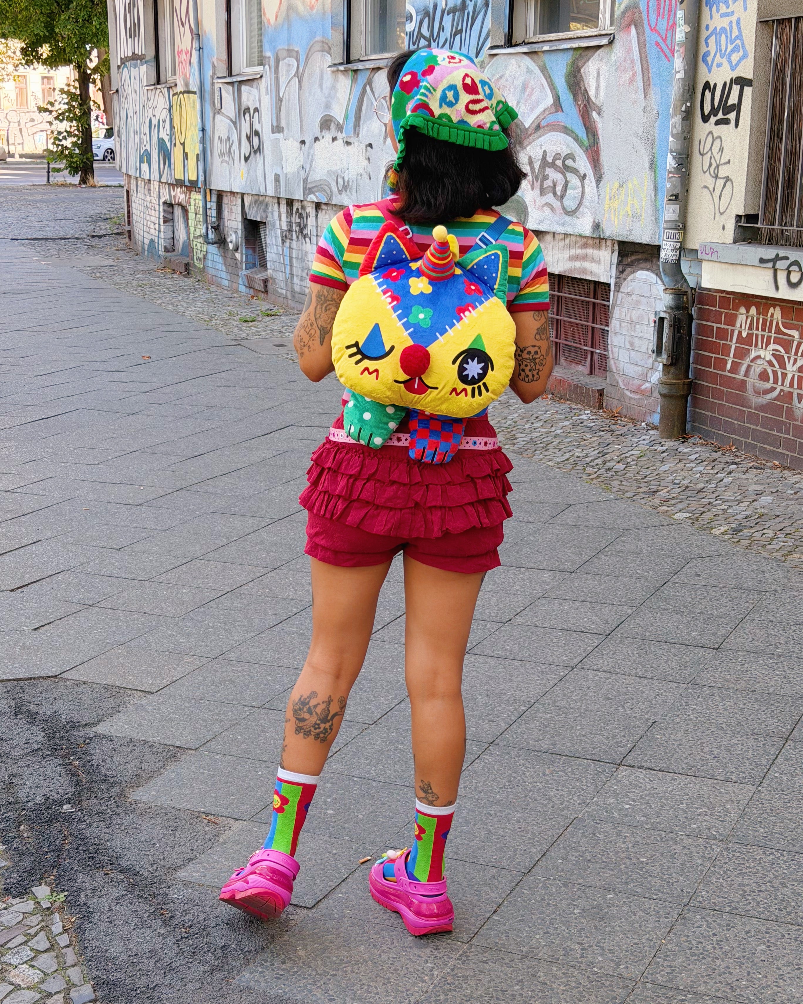 Clown Cat Plush Backpack! - GRADE B!