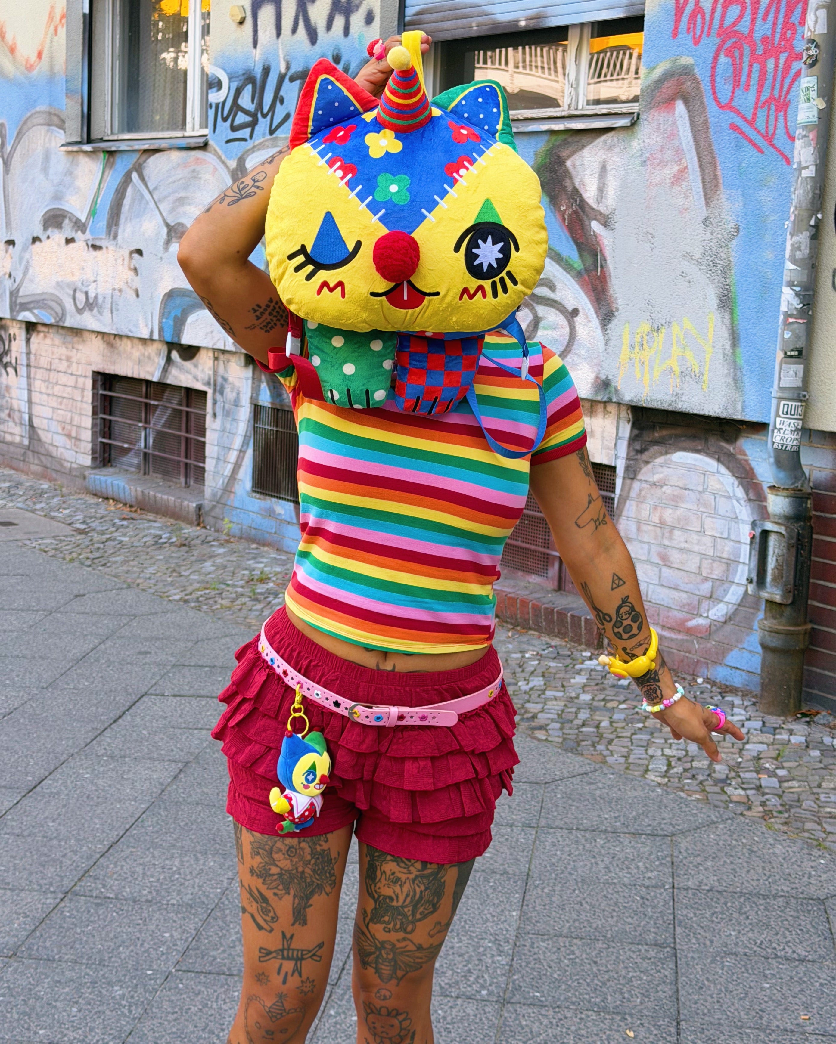 Clown Cat Plush Backpack! - GRADE B!