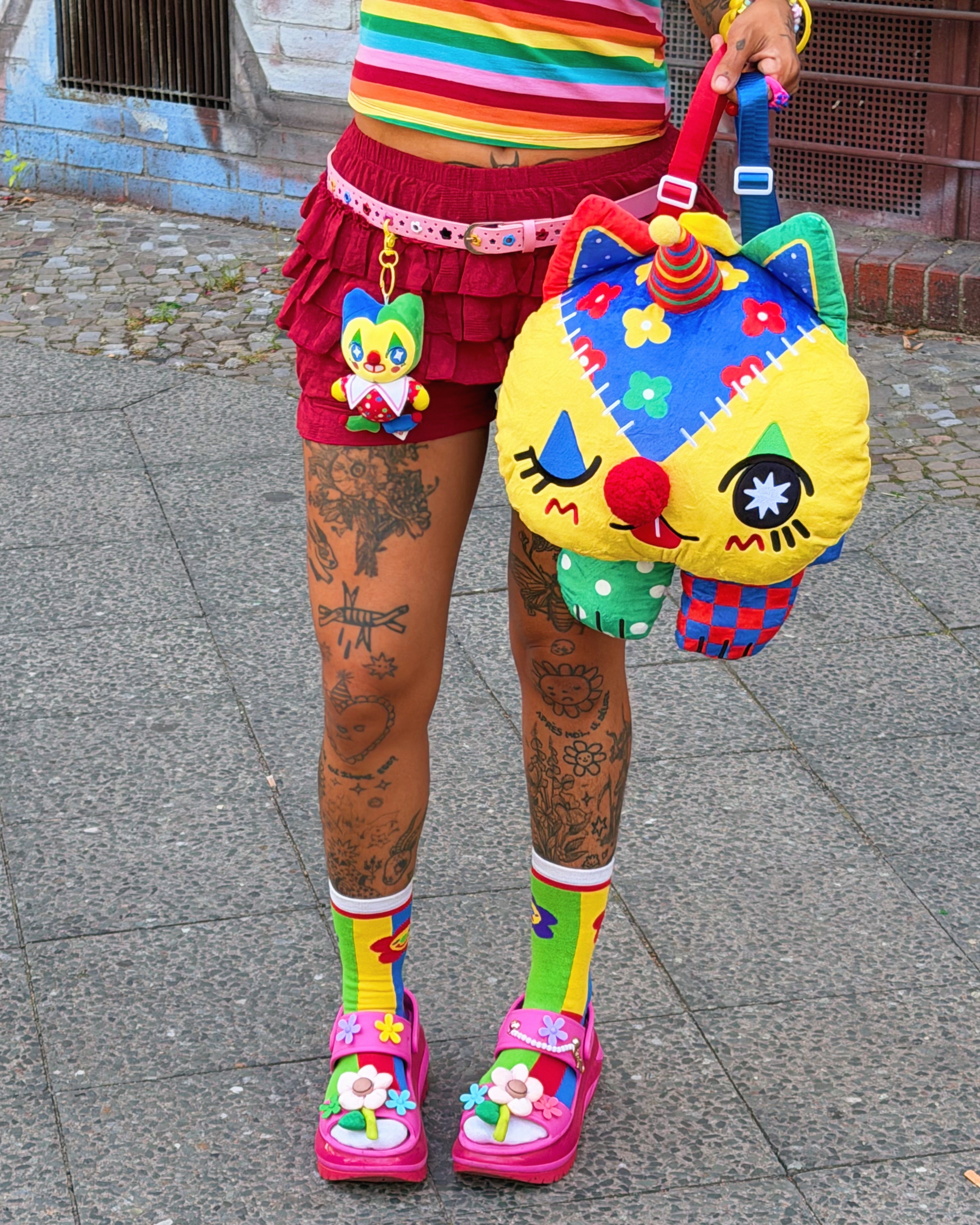 Clown Cat Plush Backpack! - GRADE B!