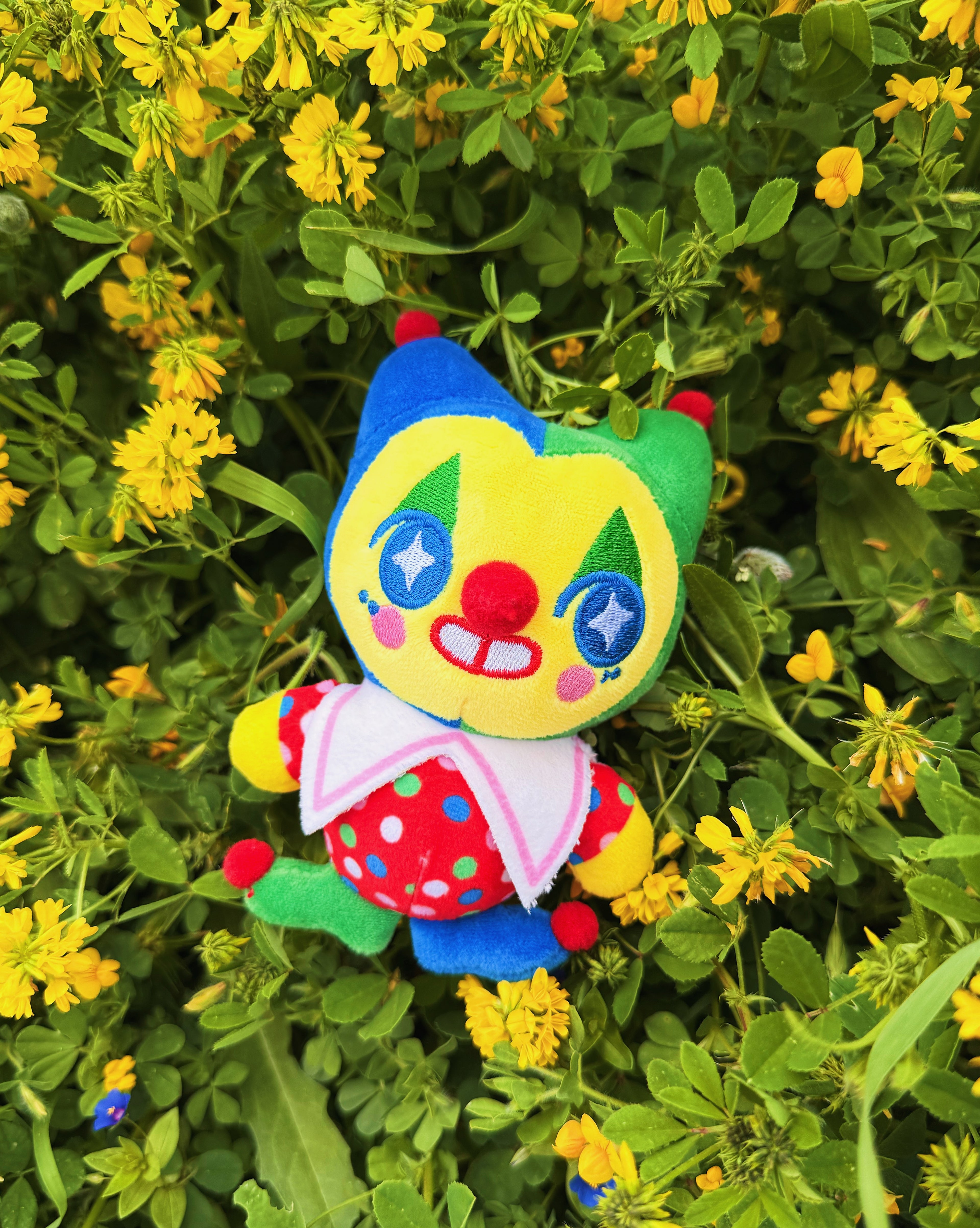 Clown Cat Plush Keychain !