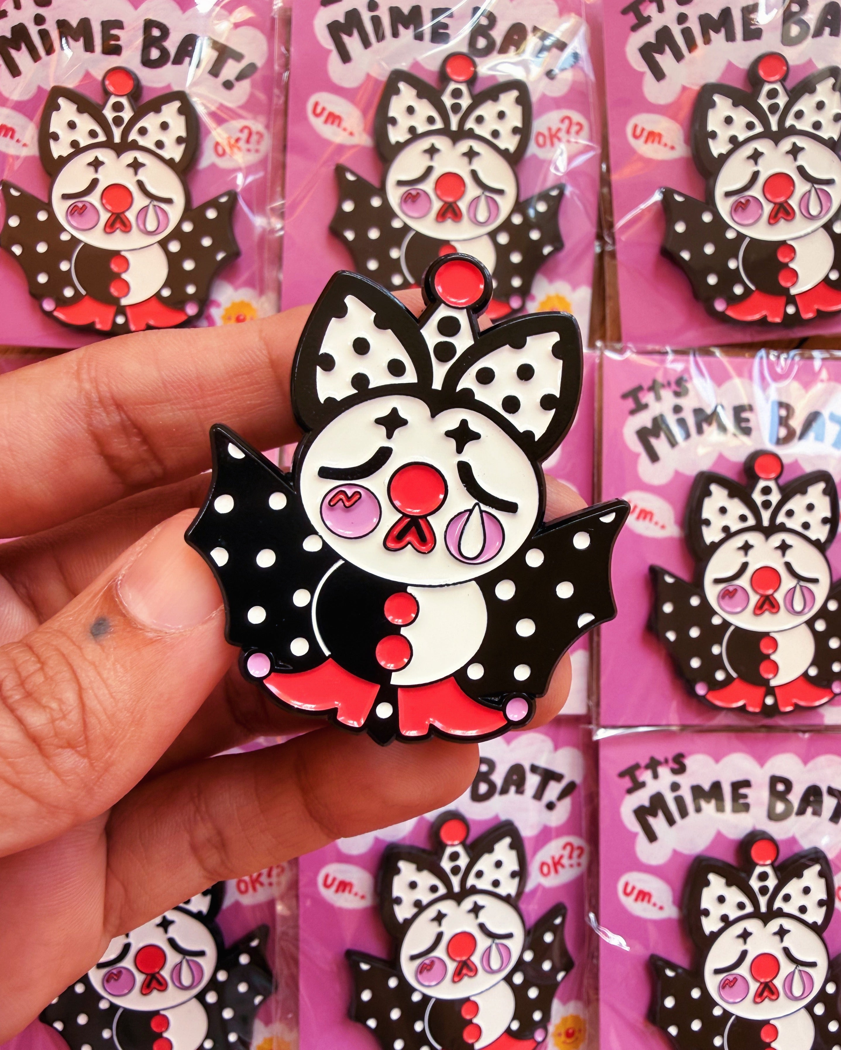 Mime Bat Pin