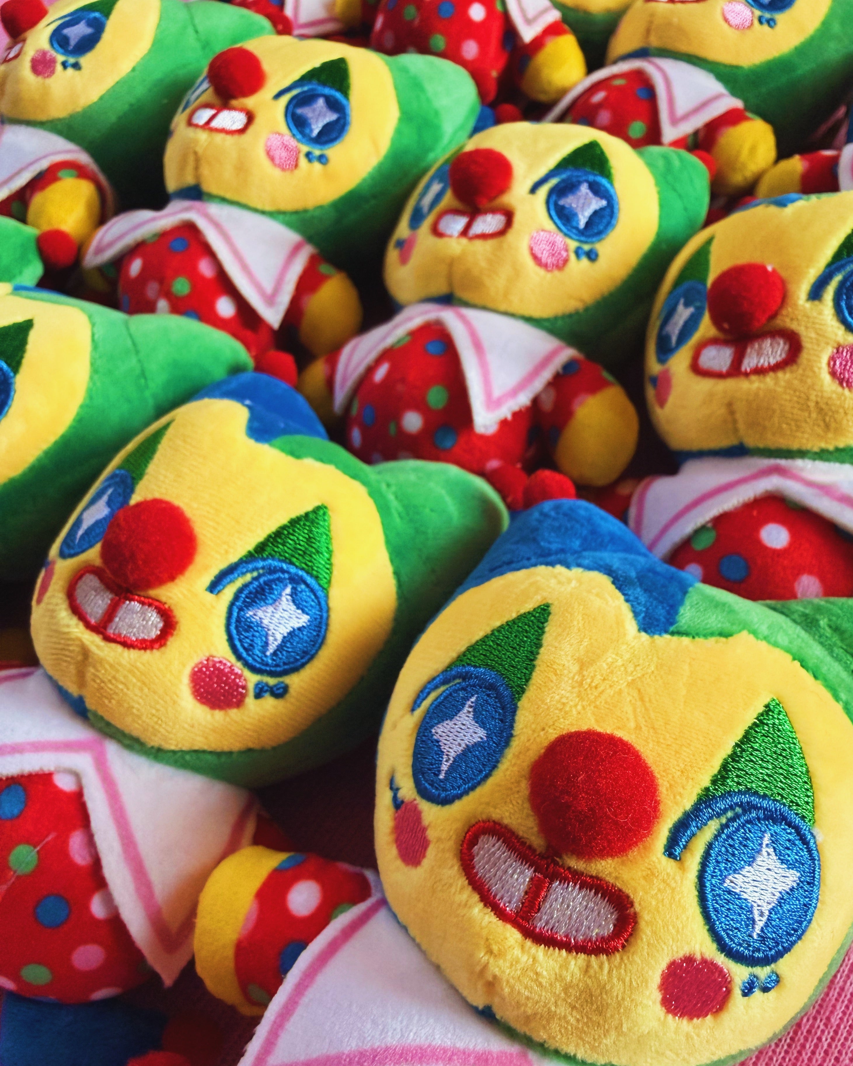 Clown Cat Plush Keychain !