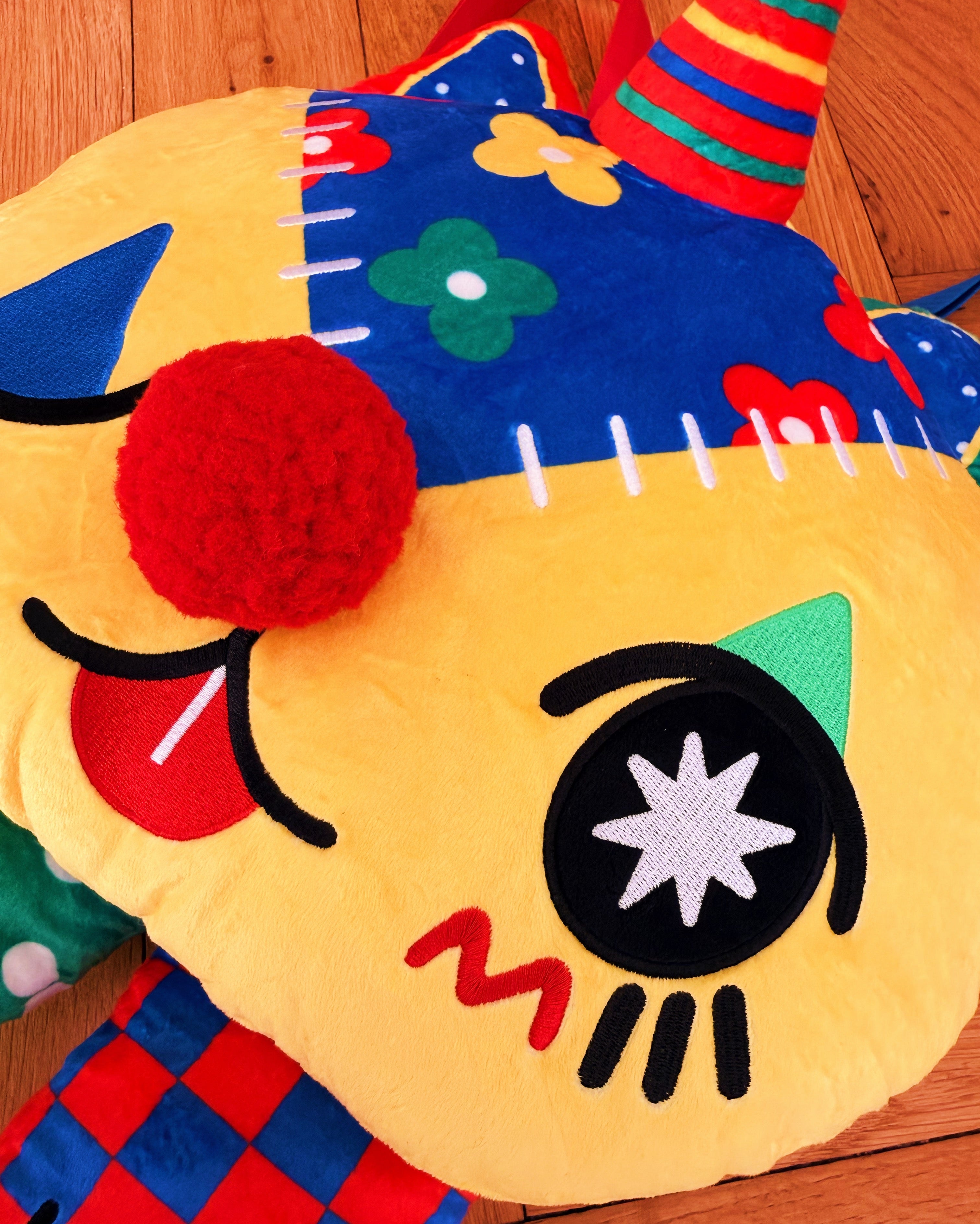 Clown Cat Plush Backpack! - GRADE B!