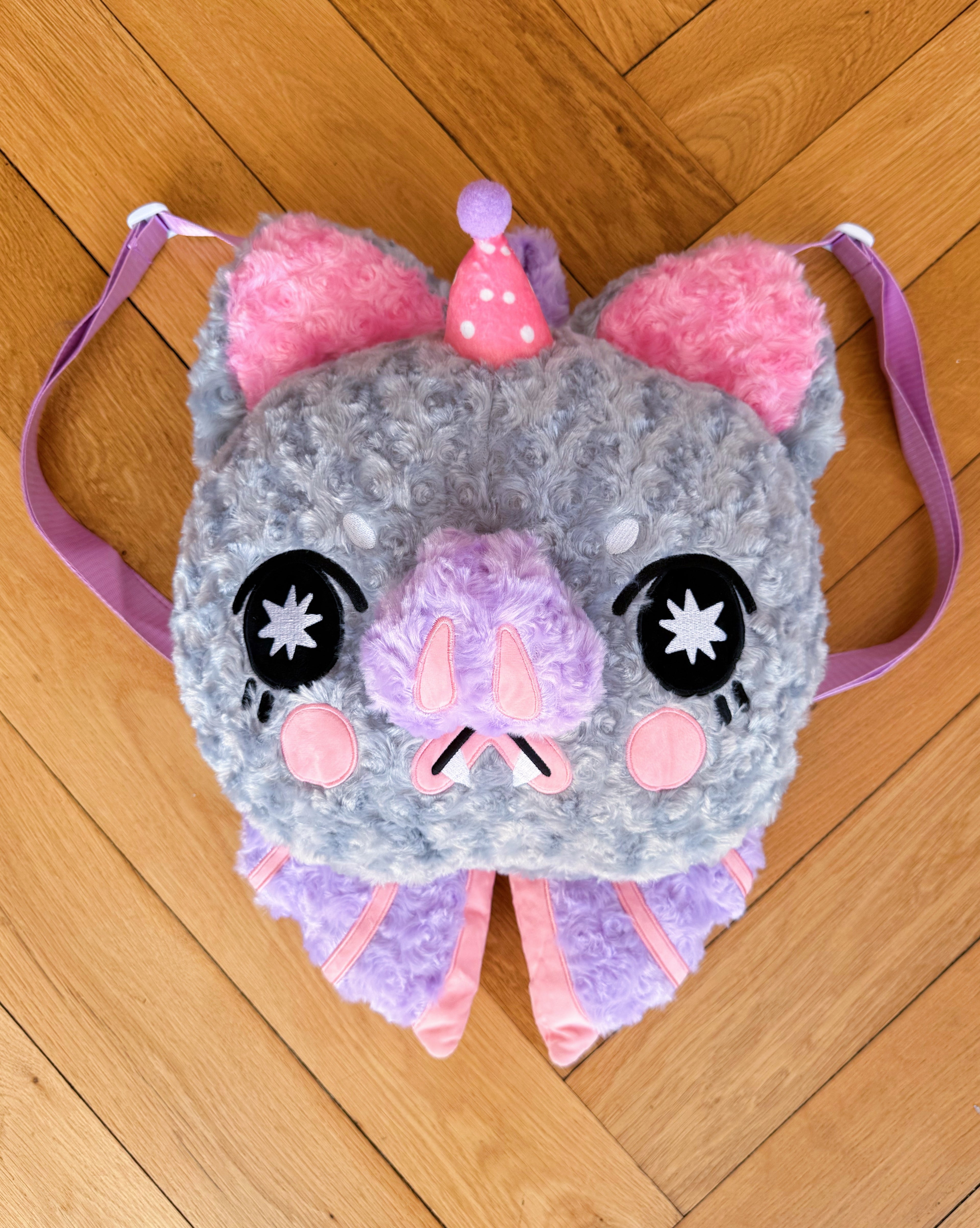 Grumpy Bat Plush Backpack! - GRADE B!