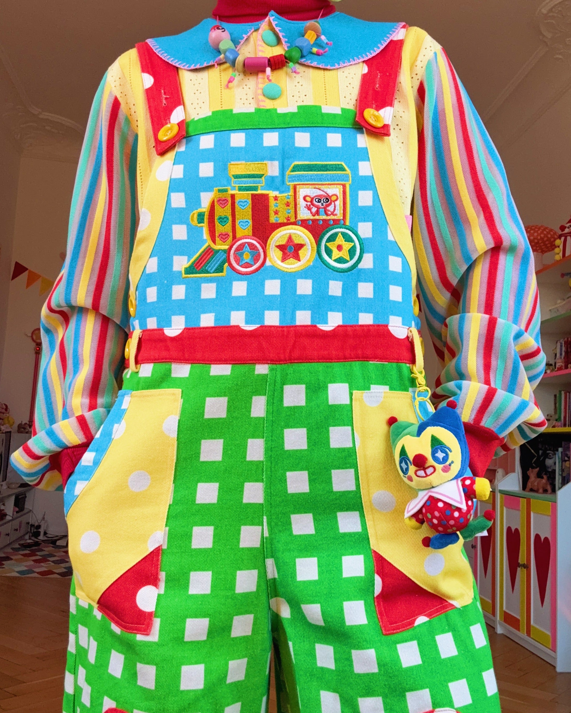 Clown Cat Plush Keychain !