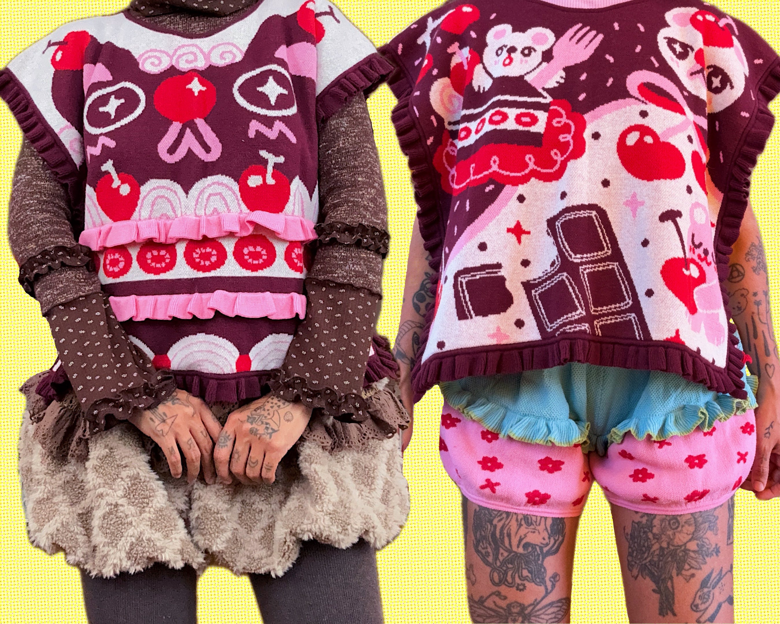 Black Forest Bearcake (4 in 1) Reversible Vest!
