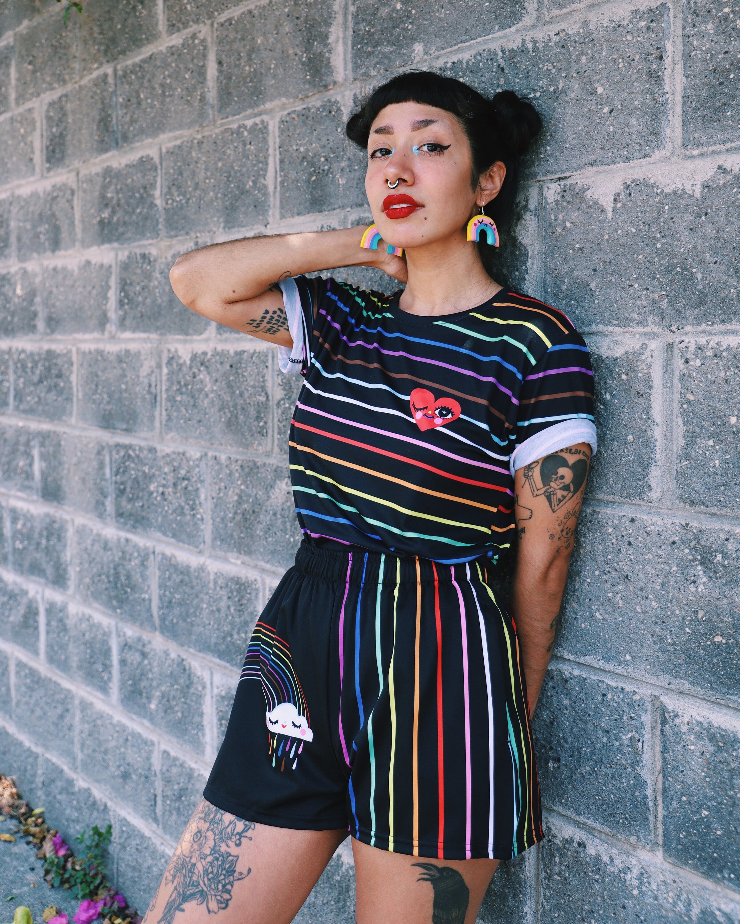 Rainbow & Heart - Short Shorts