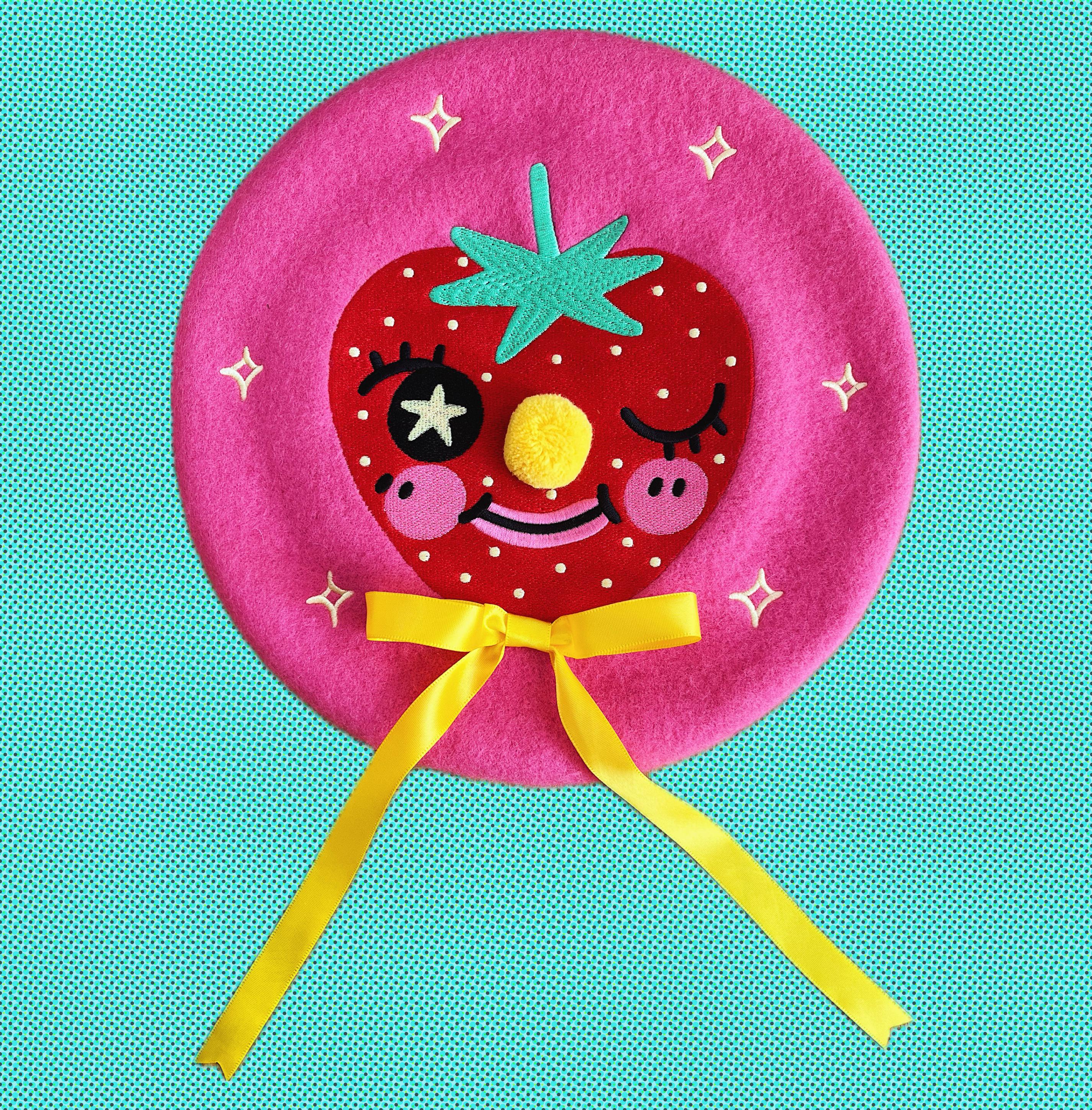 Strawberry - Beret Hat