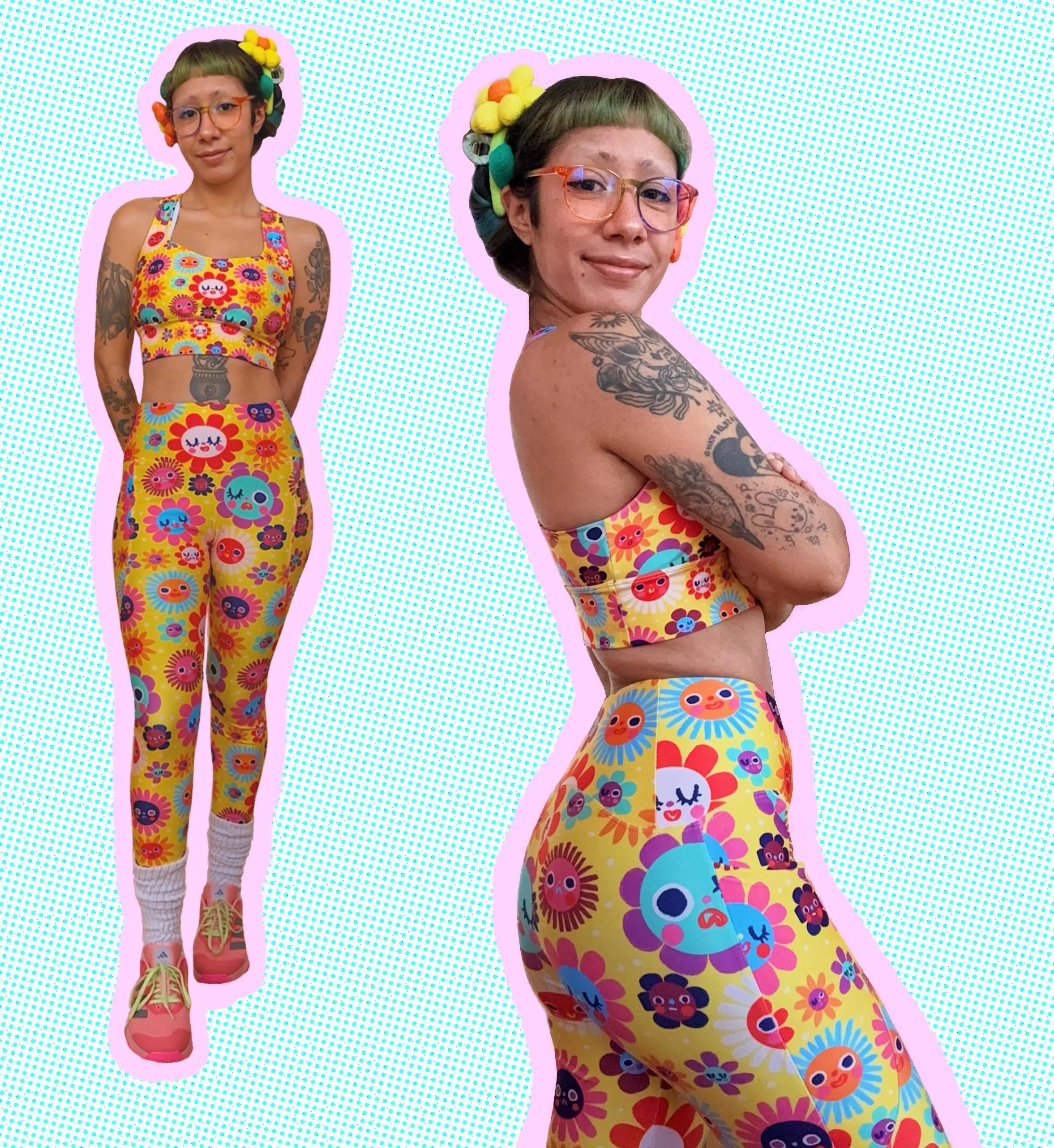 Flower Power - Leggings with pockets