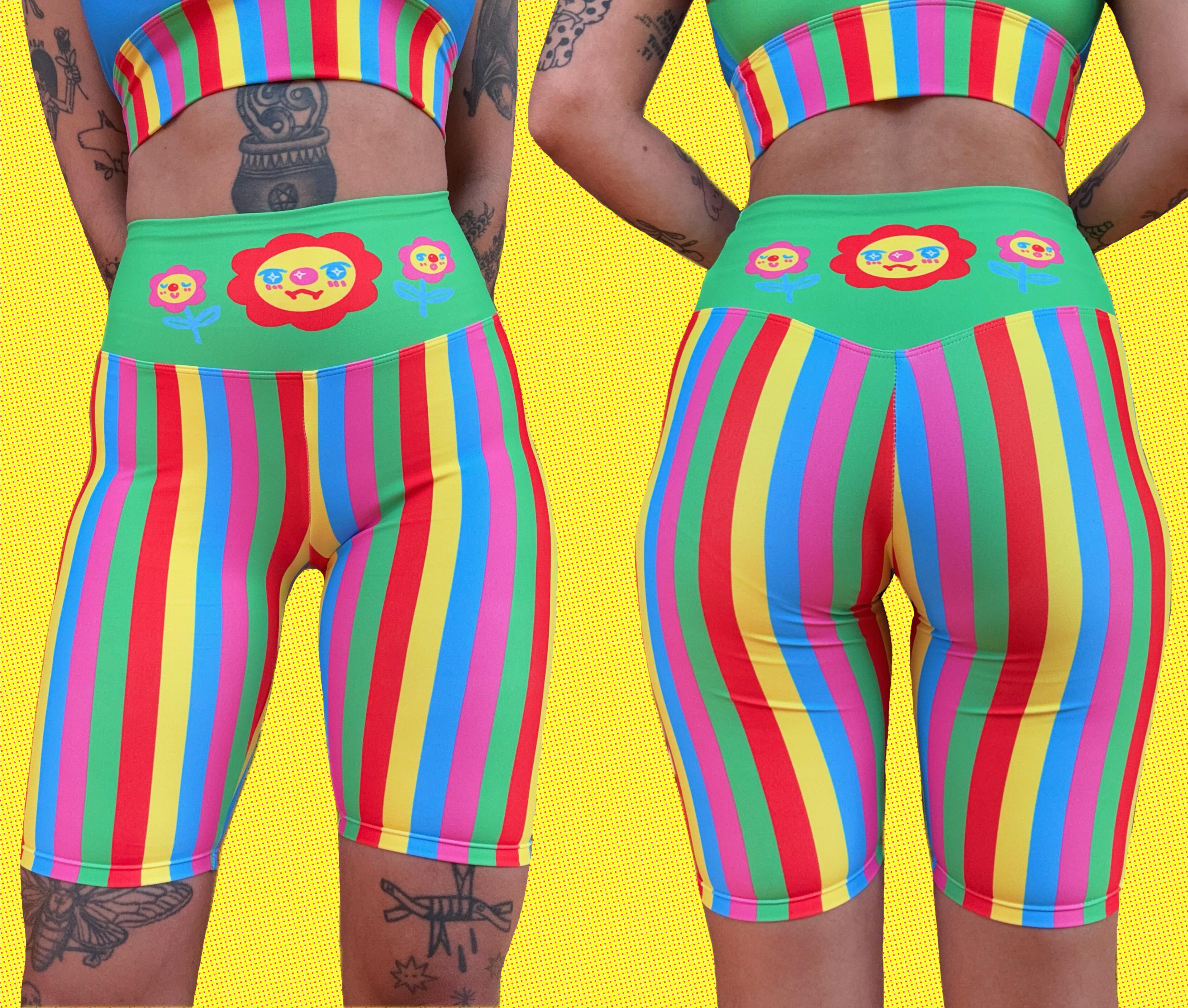 Electric Flower - Biker Shorts